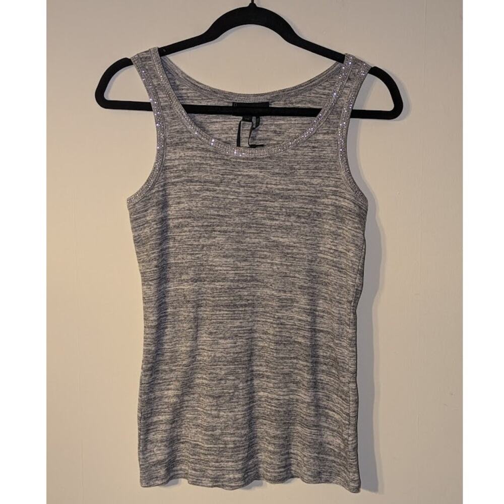 I Jeans By Buffalo Womens Small Sleeveless Racerback Heather Grey Bling Tank New